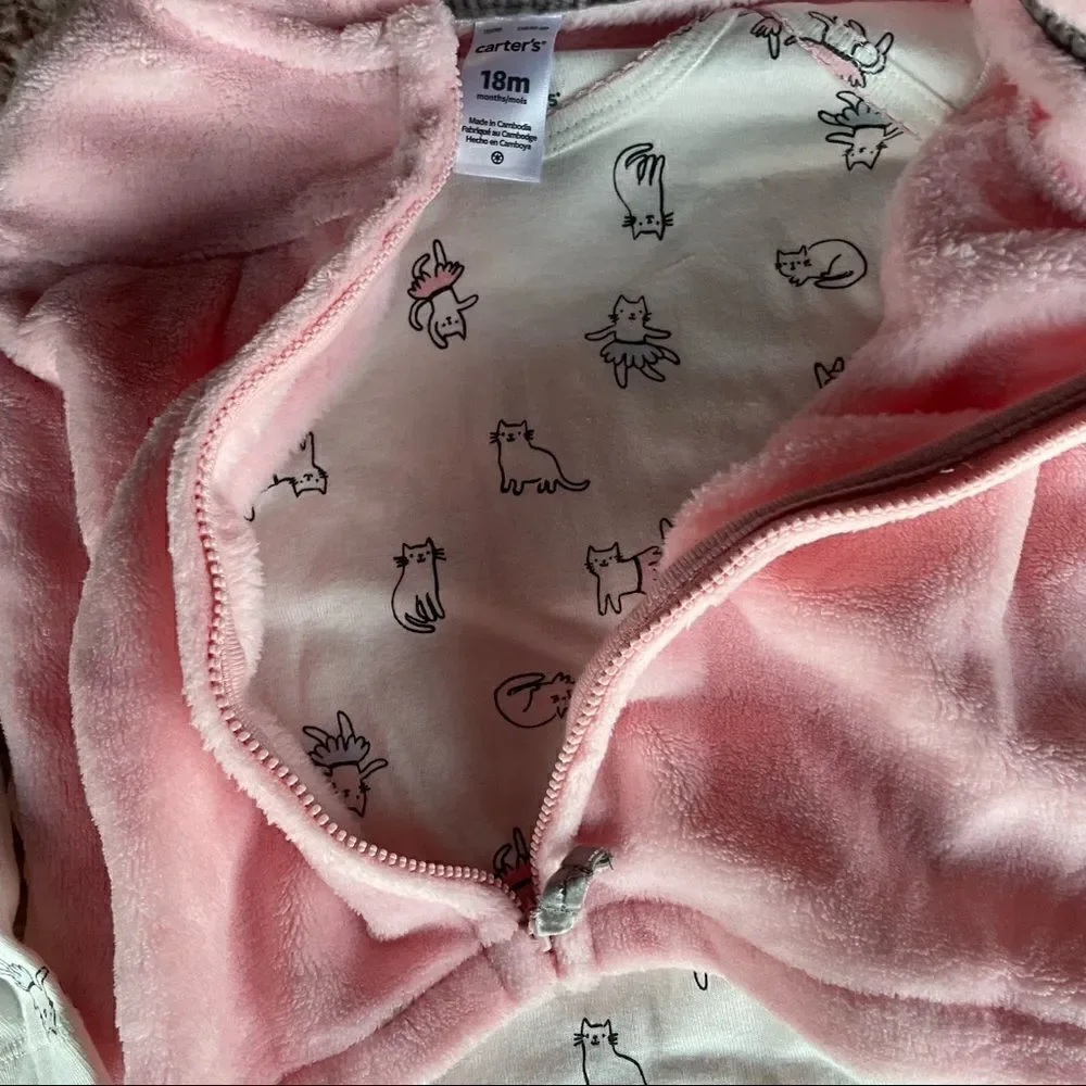 Carters 2 piece little jacket set cat jacket 9m